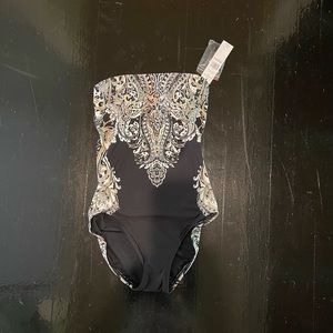 Carmen Marc Valvo  NWT black  jeweled swimsuit